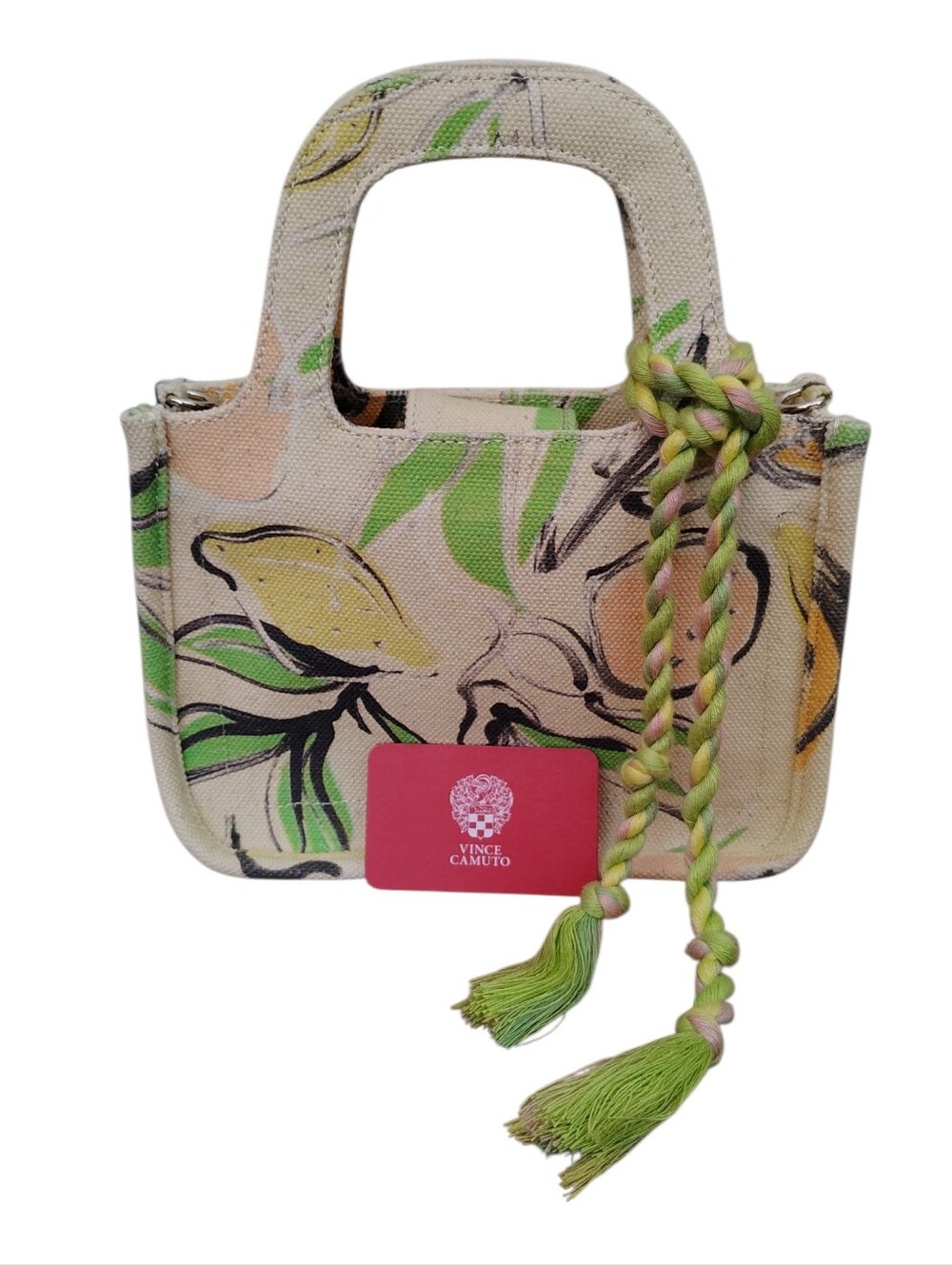 Vince Camuto La Frutta Summer Lemons Print Heavy Canvas Mini Tote Bag